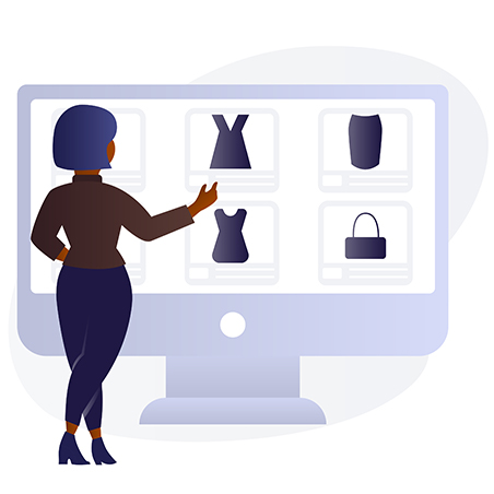 illustration ecommerce shopping online black woman 